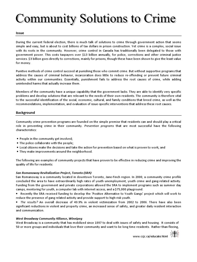 Solutions to crime image