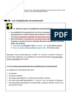 5ème Grammaire Les Compléments Circonstanciels Leçon Et Exercices