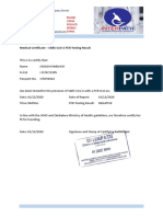 Medical Certificate - Sars-Cov-2 PCR Testing Result