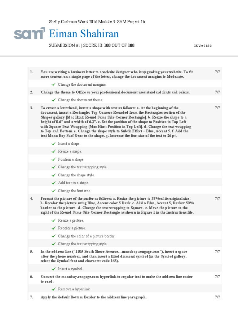 Business Letter Project for SAM Module 3 | PDF | Text