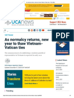 As Normalcy Returns, New Year To Thaw Vietnam-Vatican Ties: Support UCA News