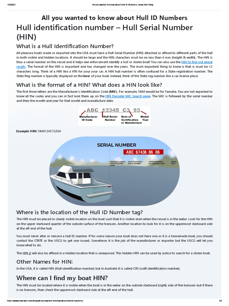 All You Wanted To Know About Hull ID Numbers by The Boat Alert Blog ...