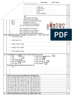 The 3rd Form Progress Test 3