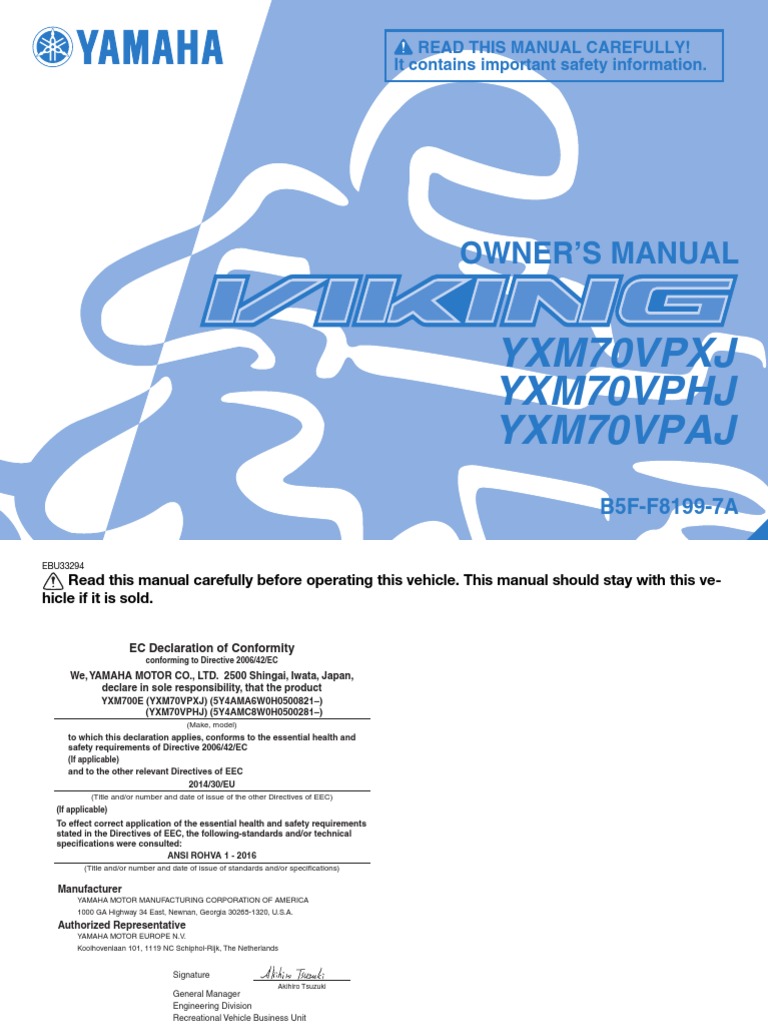 Yamaha Atv Manual | PDF | Throttle | Brake