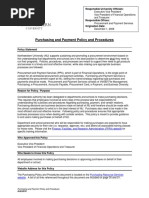 Purchasing and Payment Policy and Procedures: Responsible University Officials