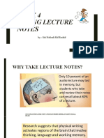 Week 4 Taking Lecture Notes: By: Siti Nafisah MD Rashid