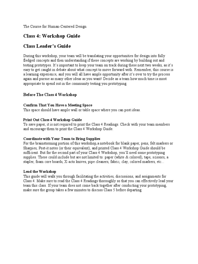 Guide for Facilitating a HumanCentered Design Focused on