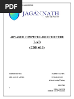 LAB (CSE 610) : Advance Computer Architecture