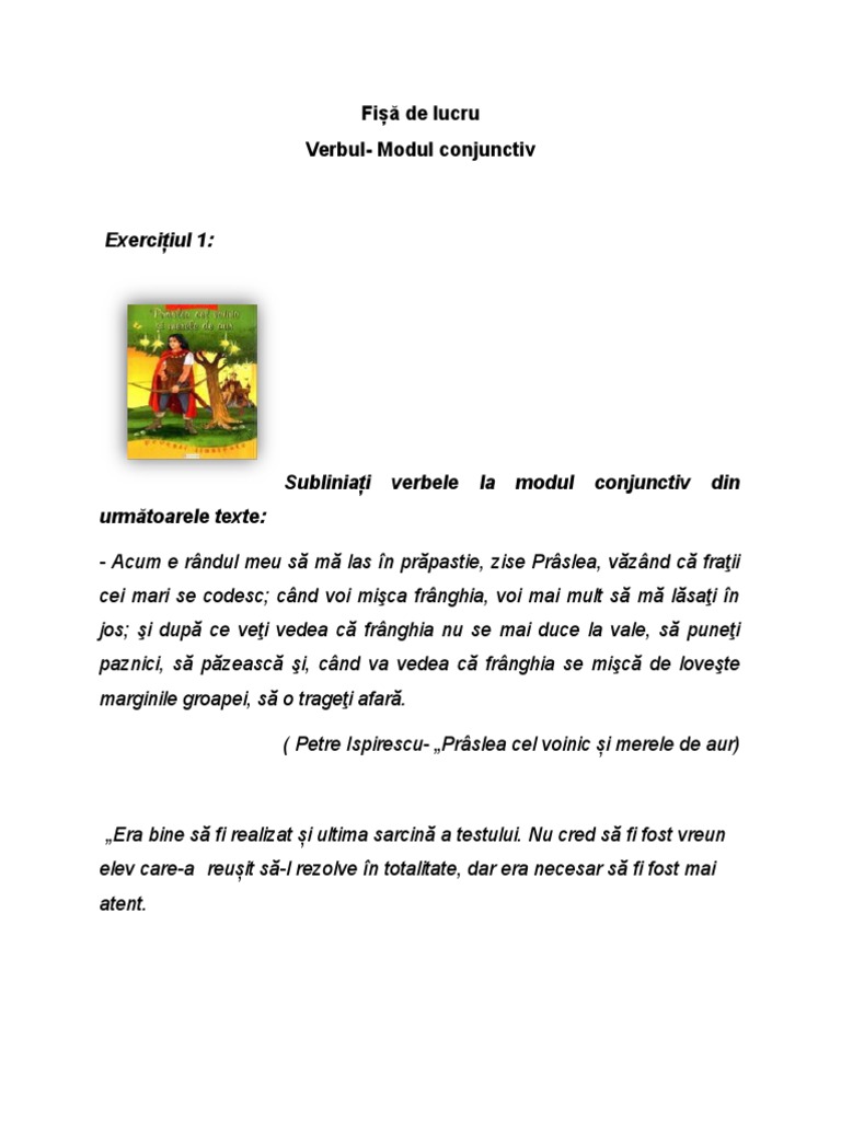 A Fisa Modul Conjunctiv | PDF