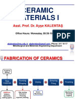 Ceramic Materials I: Asst - Prof. Dr. Ayşe KALEMTAŞ