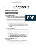 Management Today: Chapter Outline