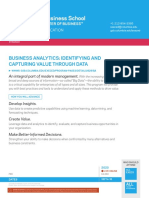 Business Analytics: Identifying and Capturing Value Through Data