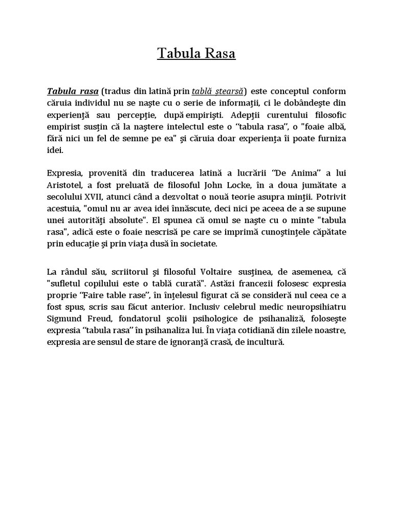 Tabula Rasa | PDF