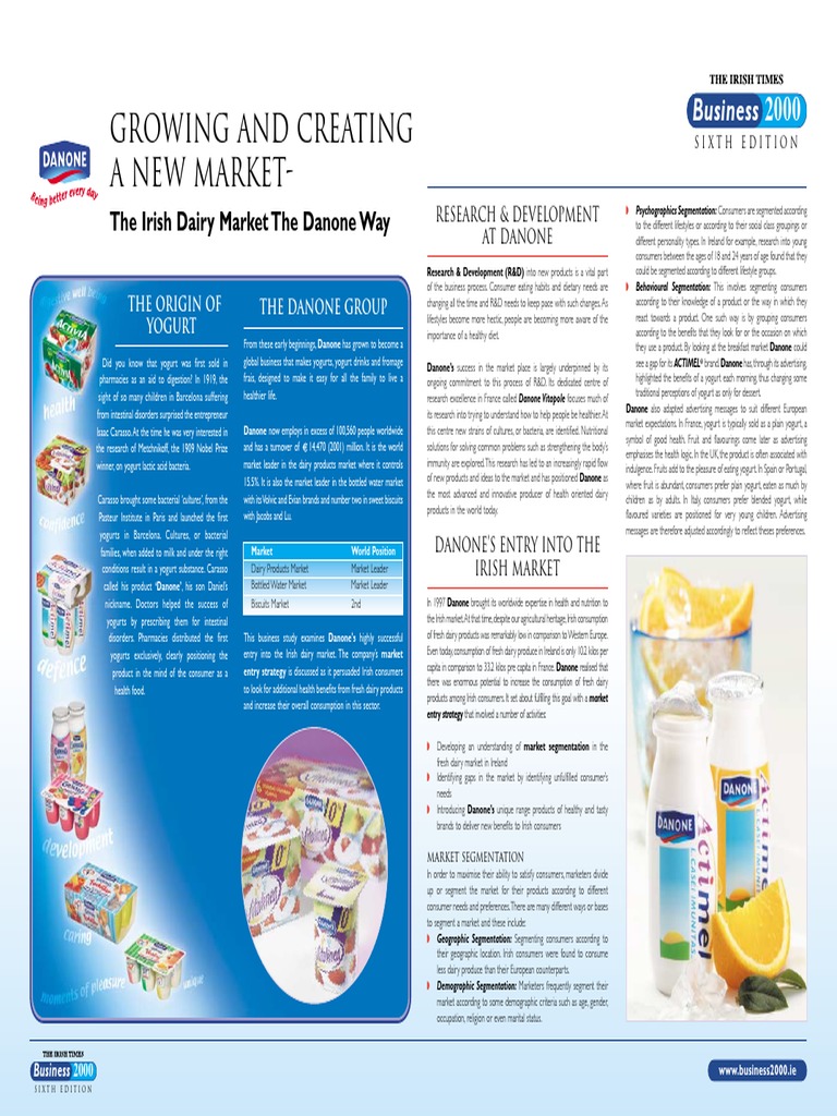 Danone - Segmentation and Positioning | PDF | Market Segmentation | Yogurt