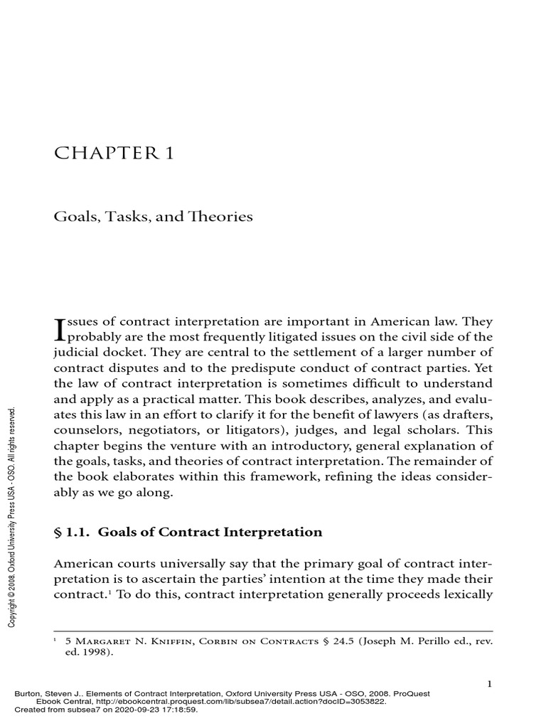 1 1 goals of contract interpretation pdf ambiguity common law