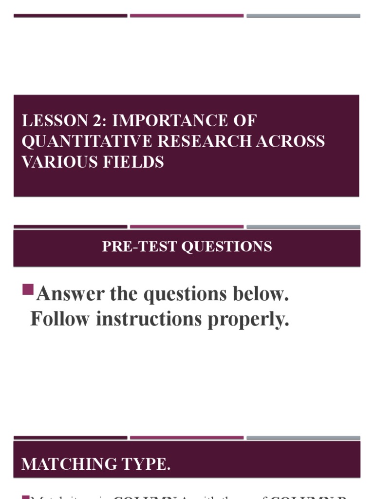 Lesson 2 | PDF | Quantitative Research | Methodology