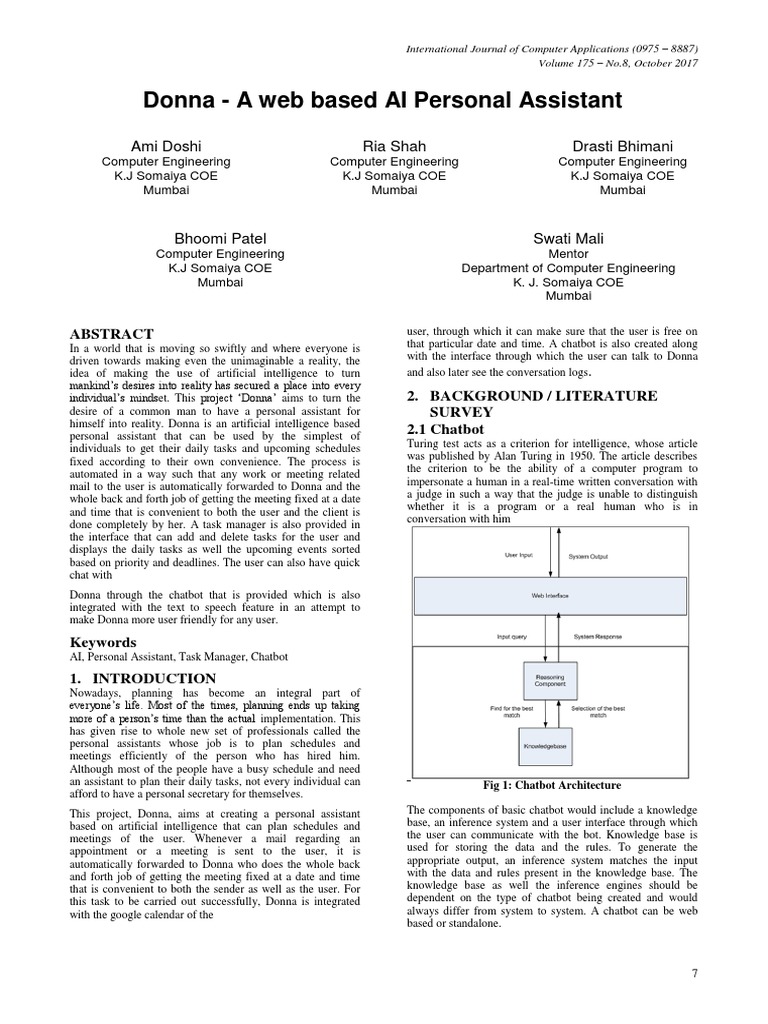 Donna: AI Personal Assistant Overview | PDF | Siri | Apple Inc.