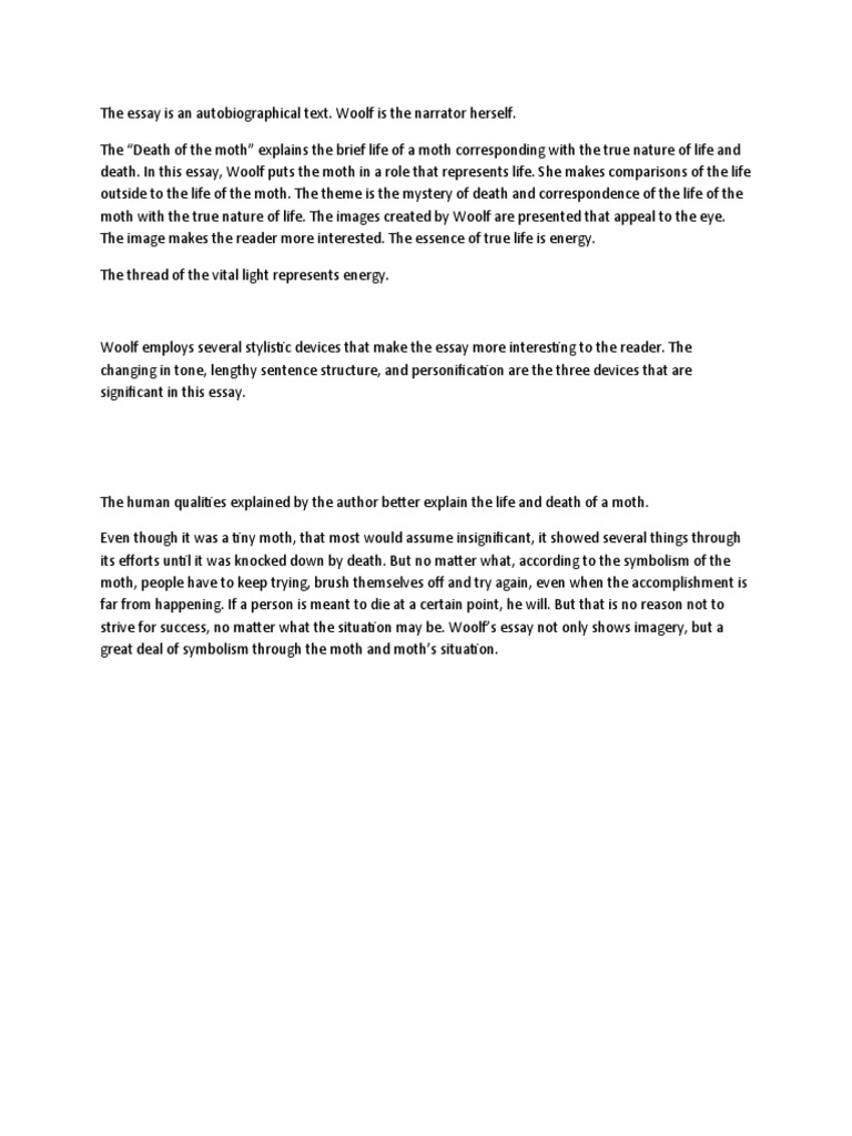The Death Of The Moth Pdf