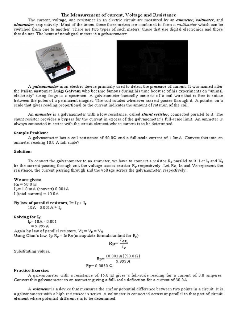 The Measurement of Current | PDF | Physics | Equipment