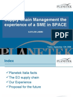 Supply Chain Management The Experience of A SME in SPACE: G.Sylos Labini