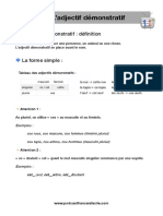 Adjectifs Determinants Demonstratifs PDF