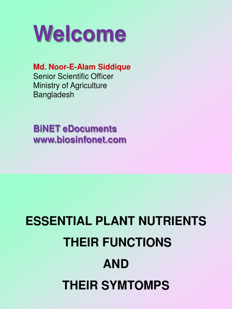 Essential Plant Nutrients Functions And Pdf Pdf Plant Nutrition