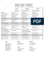 2nd Grade Daily Schedule