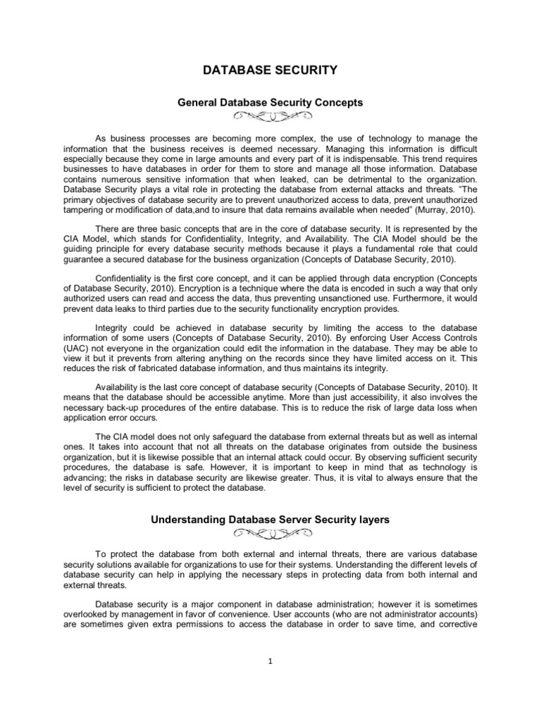 Database Security Solutions Overview | PDF | Backup | Databases