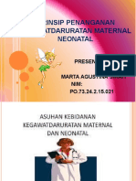 Prinsip Penanganan Kegawatdaruratan Maternal Neonatal: Presentasi Oleh: Marta Agustina Sirait Nim: PO.73.24.2.15.021