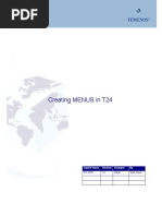 Creating Menus in T24: Dateof Issue Version Changes by