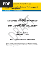 INFS2608 Enterprise Database Management S1 2013