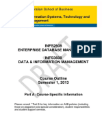INFS2608 Enterprise Database Management S1 2013