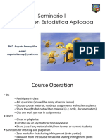 Seminario I Maestría en Estadística Aplicada: Ph.D. Augusto Bernuy Alva E-Mail