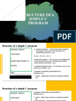 Structure of A Simple C Program