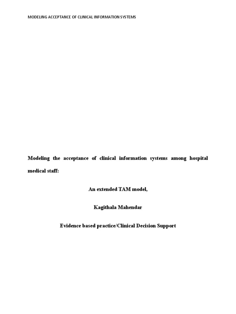 Modeling The Acceptance of CDSS | PDF