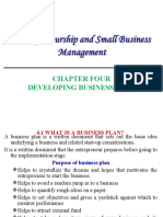 Chapter Four Developing Business Plan