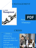 Crisis Management: Presented by S.Saranya