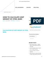 How To Calculate Unit Weight of Steel Bars
