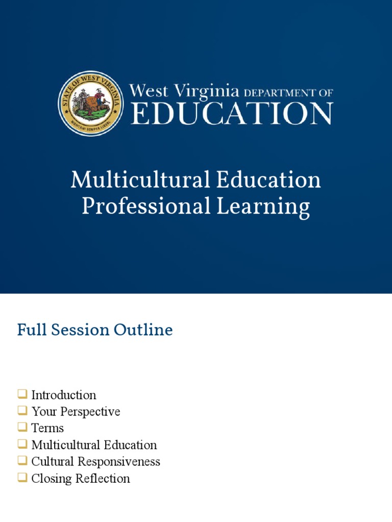 Multicultural Education Session Outline | PDF | Multiculturalism | Teachers
