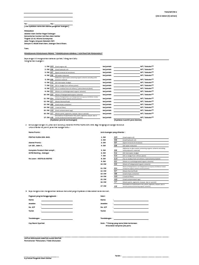 TWG Form Pentas Flora | PDF