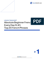 Absolute Beginner French For Every Day S1 #1 Top 25 French Phrases