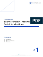 Learn French in Three Minutes #1 Self-Introductions: Lesson Notes