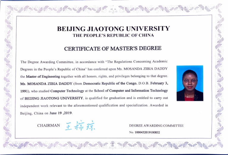 Master Degree Certificate | PDF | Educational Assessment And Evaluation ...