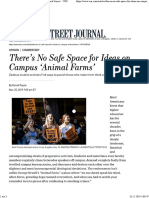 WSJ - There's No Safe Space For Ideas On Campus Animal Farms'