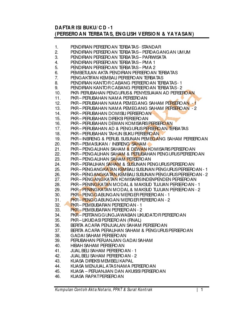 Daftar Isi CD - Buku 1 PDF | PDF