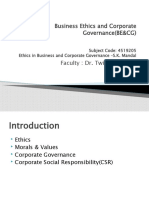 Business Ethics and Corporate Governance (BE&CG