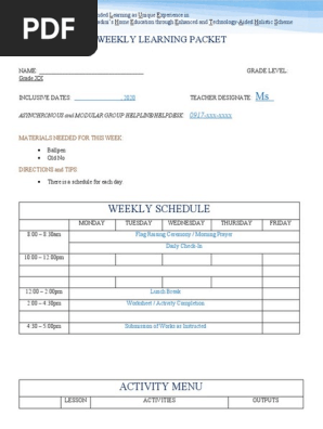 LEARNING PACKET