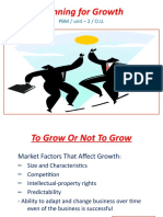 Planning For Growth: PBM / Unit - 2 / O.U
