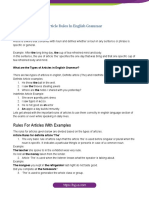 Article Rules in English Grammar: Rules For Articles With Examples