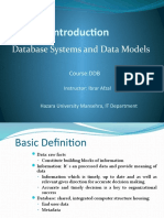 Database Systems and Data Models: Course:DDB